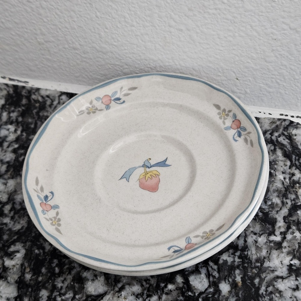International China stoneware saucer‎ Marmalade Country Harvest pattern set of 2